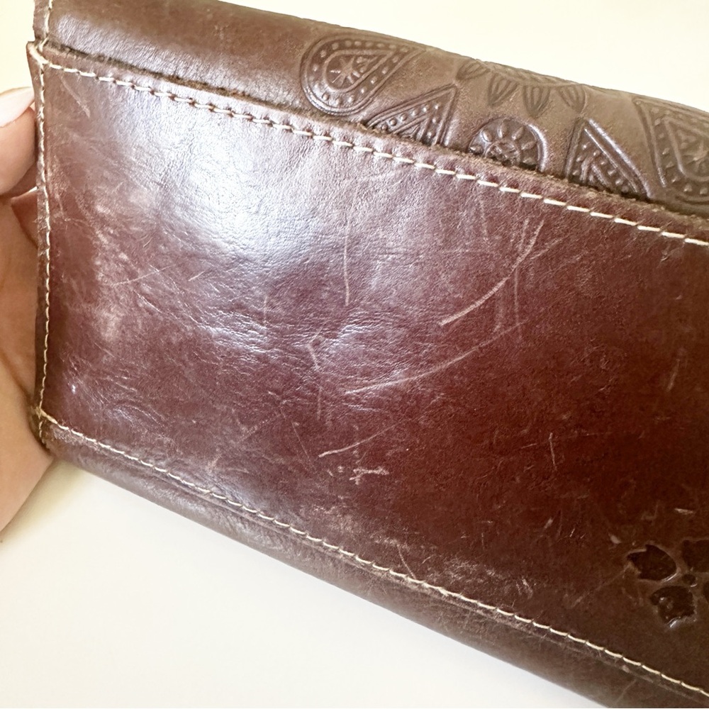 Patricia Nash Colli Flap Trifold Wallet Florence Brown Tooled Leather P32777 - Picture 14 of 15